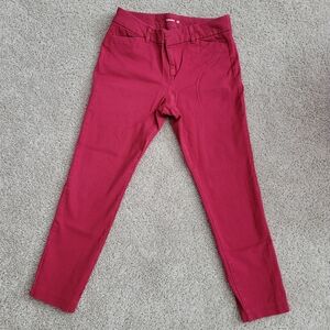 Woman's Maroon Old Navy Pixie Mid-Rise Ankle Pant